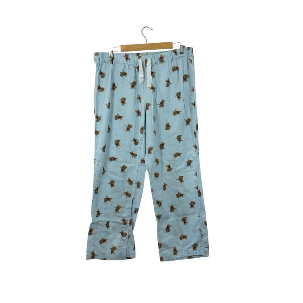 J Crew Large Flannel Pajama Pants Frenchy Christmas Holiday Blue Cotton Womens